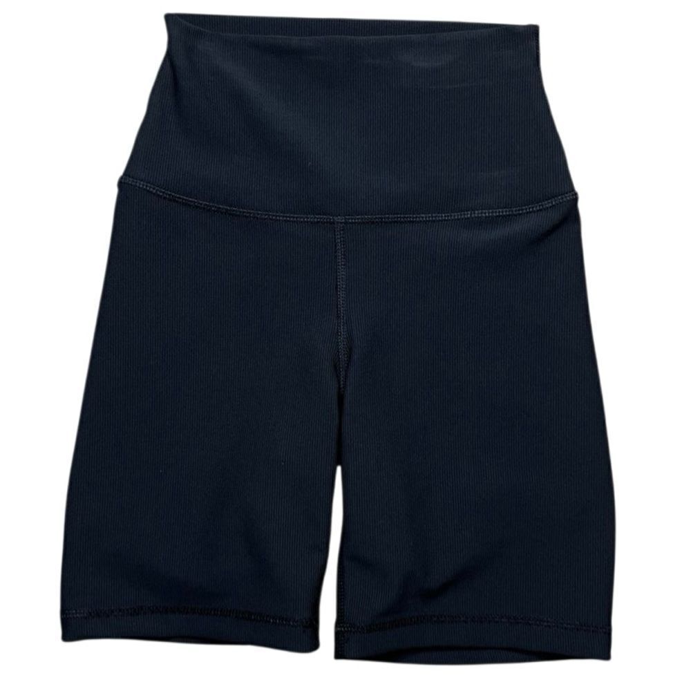Yogalicious Ribbed Black High-Waisted Athletic 7" Shorts Size XS